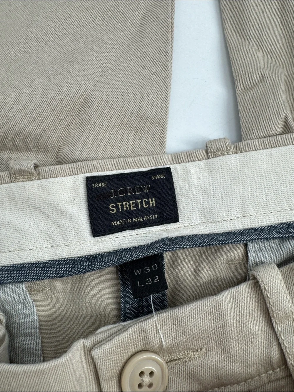 NWT J. Crew 484 Slim Fit Stretch Chino Pants Weathered Chino Neutral Work 30x32